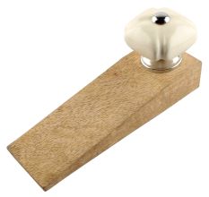 Solid Cream Square Ceramic Door Stopper